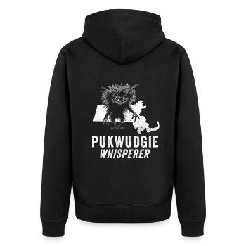 Pukwudgie Cryptid Folklore Myths - Unisex Premium Organic Zip Hoodie - black - Back - Nico (187cm)
