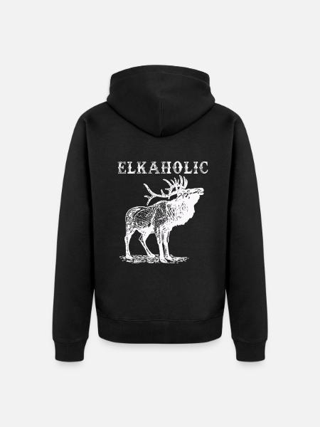 Elk Hunting Elkaholic Hunters - Unisex Premium Organic Zip Hoodie - black