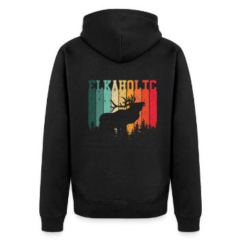 Elk Hunting Elkaholic Hunters - Unisex Premium Organic Zip Hoodie - black - Back - Nico (187cm)