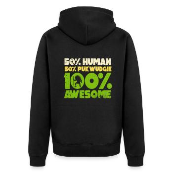 Pukwudgie Cryptid Folklore Myths - Unisex Premium Organic Zip Hoodie - black - Back - Nico (187cm)