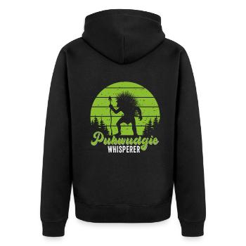 Pukwudgie Cryptid Folklore Myths - Unisex Premium Organic Zip Hoodie - black - Back - Nico (187cm)