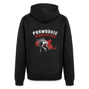 Pukwudgie Cryptid Folklore Myths - Unisex Premium Organic Zip Hoodie - black - Back - Nico (187cm)