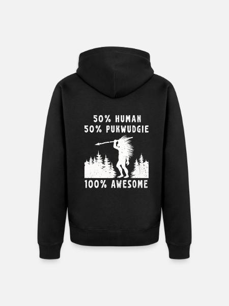 Pukwudgie Cryptid Folklore Myths - Unisex Premium Organic Zip Hoodie - black