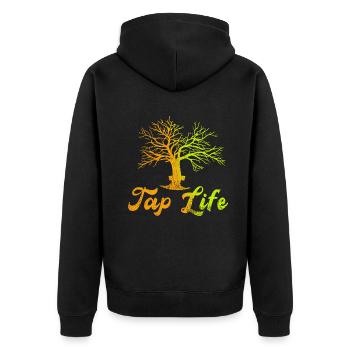 Maple Tapper Syrup Men Women Autumn - Unisex Premium Organic Zip Hoodie - black - Back - Nico (187cm)