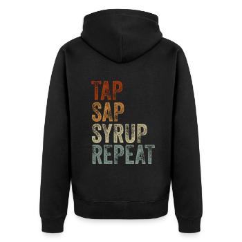 Maple Tree Essence Männer Frauen Lustig - Unisex Premium Bio Zip Hoodie - Schwarz - Hinten - Nico (187cm)