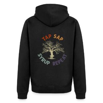Maple Tree Essence Männer Frauen Lustig - Unisex Premium Bio Zip Hoodie - Schwarz - Hinten - Nico (187cm)