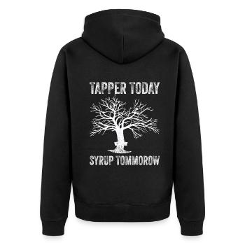 Maple Tree Essence Men Women Funny - Unisex Premium Organic Zip Hoodie - black - Back - Nico (187cm)