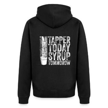 Maple Tree Essence Men Women Funny - Unisex Premium Organic Zip Hoodie - black - Back - Nico (187cm)