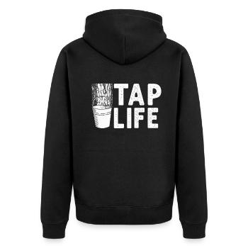 Maple Tapper Syrup Men Women Autumn - Unisex Premium Organic Zip Hoodie - black - Back - Nico (187cm)