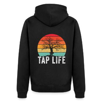 Sirop d’érable Tapper Hommes Femmes Automne - Veste à capuche bio Premium Unisexe - noir - Dos - Nico (187cm)