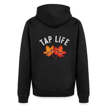 Maple Tapper Syrup Men Women Autumn - Unisex Premium Organic Zip Hoodie - black - Back - Nico (187cm)