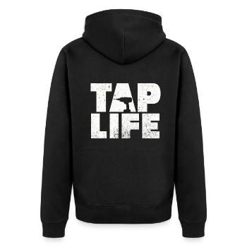 Maple Tapper Syrup Men Women Autumn - Unisex Premium Organic Zip Hoodie - black - Back - Nico (187cm)