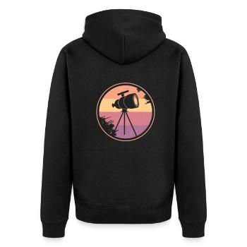 Astronomy Astrophotographer Stargazing - Unisex Premium Organic Zip Hoodie - black - Back - Nico (187cm)