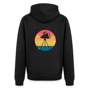 Astronomy Astrophotographer Stargazing - Unisex Premium Organic Zip Hoodie - black - Back - Nico (187cm)