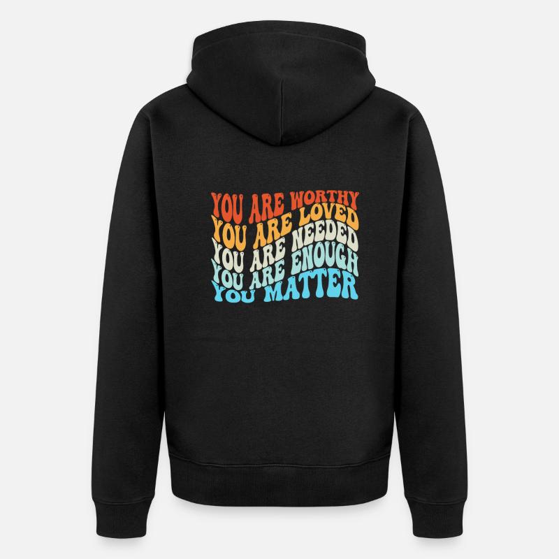 Depression und bipolares Bewusstsein: - Unisex Premium Bio Zip Hoodie - Schwarz