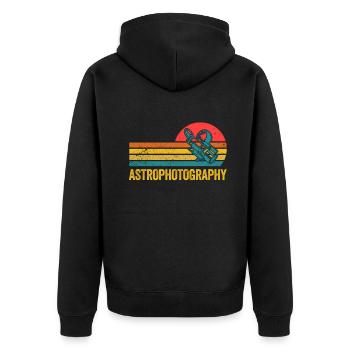 Astronomy Astrophotographer Stargazing - Unisex Premium Organic Zip Hoodie - black - Back - Nico (187cm)