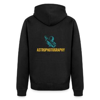 Astronomy Astrophotographer Stargazing - Unisex Premium Organic Zip Hoodie - black - Back - Nico (187cm)