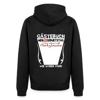 30. Geburtstag Mann und Frau Gästebuch - Unisex Premium Bio Zip Hoodie - Schwarz - Hinten - Nico (187cm)