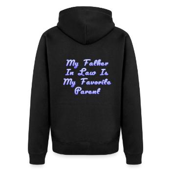 Plaisir familial préféré du fils et du père - A - Veste à capuche bio Premium Unisexe - noir - Dos - Nico (187cm)