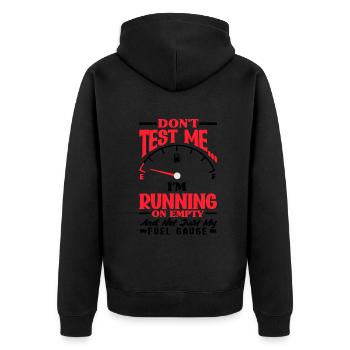 Courir sur l’humour vide - Veste à capuche bio Premium Unisexe - noir - Dos - Nico (187cm)