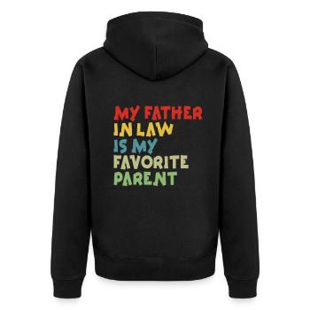 Plaisir familial préféré du fils et du père - A - Veste à capuche bio Premium Unisexe - noir - Dos - Nico (187cm)