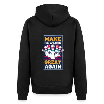 Make Bowling Great Again - Bowling Ball Pin - Veste à capuche bio Premium Unisexe - noir - Dos - Nico (187cm)