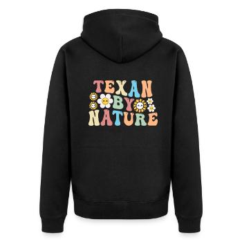 Wildflower Fields Wildflowers Bluebonnet - Unisex Premium Organic Zip Hoodie - black - Back - Nico (187cm)