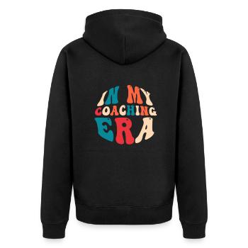 Proud Coach Apparel - Best Coach, Team - Unisex Premium Organic Zip Hoodie - black - Back - Nico (187cm)