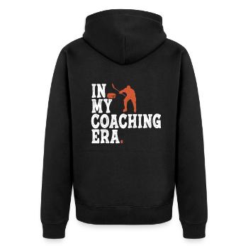 Proud Coach Apparel - Best Coach, Team - Unisex Premium Organic Zip Hoodie - black - Back - Nico (187cm)