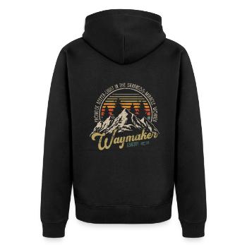 Waymaker Promise Keeper Miracle Worker - Unisex Premium Organic Zip Hoodie - black - Back - Nico (187cm)