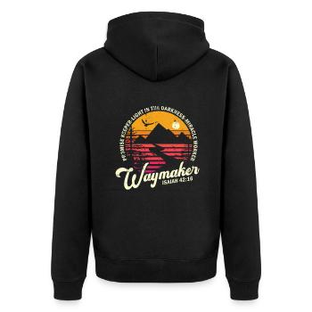 Waymaker Promise Keeper Miracle Worker - Unisex Premium Organic Zip Hoodie - black - Back - Nico (187cm)