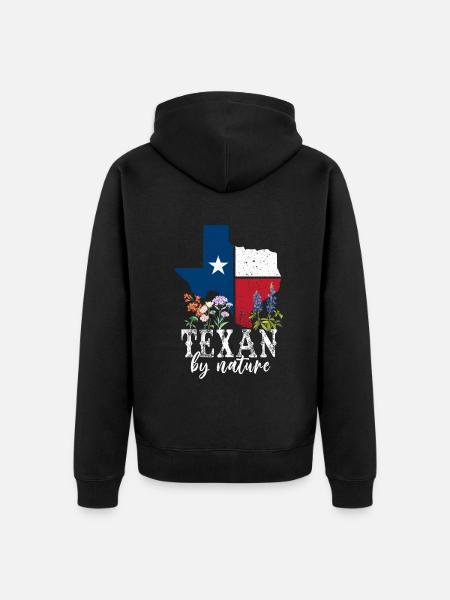 Wildflower Fields Wildflowers Bluebonnet - Unisex Premium Organic Zip Hoodie - black