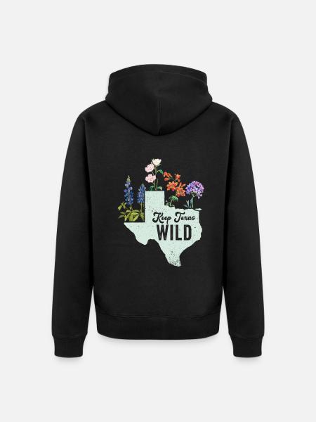 Wildflower Fields Wildflowers Bluebonnet - Unisex Premium Organic Zip Hoodie - black