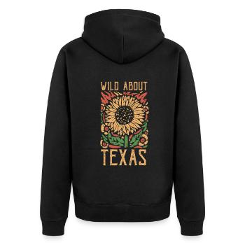 Wildflower Fields Wildflowers Bluebonnet - Unisex Premium Organic Zip Hoodie - black - Back - Nico (187cm)