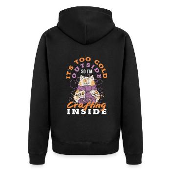Indoor Creativity - Unisex Premium Bio Zip Hoodie - Schwarz - Hinten - Nico (187cm)
