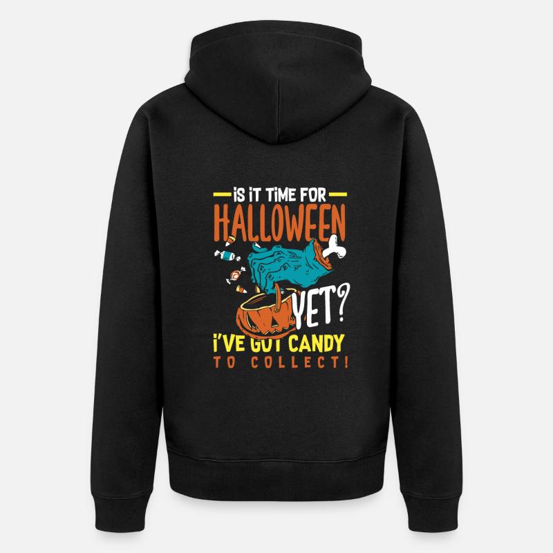 C’est l’heure des festivités d’Halloween - Veste à capuche bio Premium Unisexe - noir
