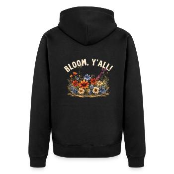 Wildflower Fields Wildflowers Bluebonnet - Unisex Premium Organic Zip Hoodie - black - Back - Nico (187cm)