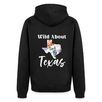 Wildflower Fields Wildflowers Bluebonnet - Unisex Premium Organic Zip Hoodie - black - Back - Nico (187cm)