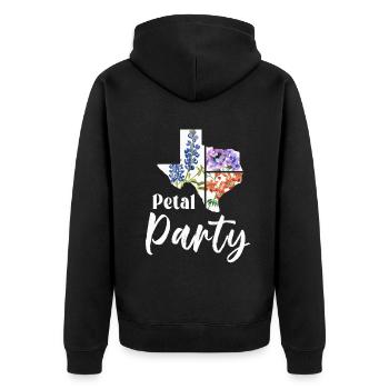 Wildflower Fields Wildflowers Bluebonnet - Unisex Premium Organic Zip Hoodie - black - Back - Nico (187cm)