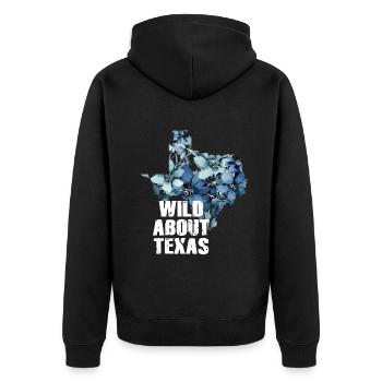 Wildflower Fields Wildflowers Bluebonnet - Unisex Premium Organic Zip Hoodie - black - Back - Nico (187cm)