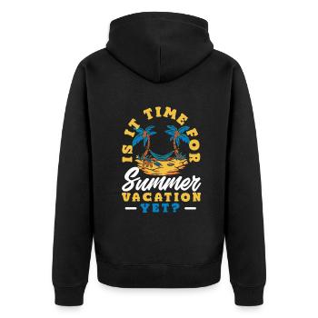 Is it Time Yet? Holiday Enthusiast - Unisex Premium Bio Zip Hoodie - Schwarz - Hinten - Nico (187cm)