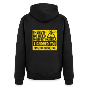 Il n’est pas nécessaire de vous répéter - Veste à capuche bio Premium Unisexe - noir - Dos - Nico (187cm)