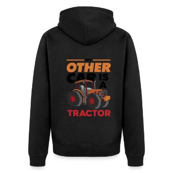 Mon autre voiture est un tracteur - Veste à capuche bio Premium Unisexe - noir - Dos - Nico (187cm)