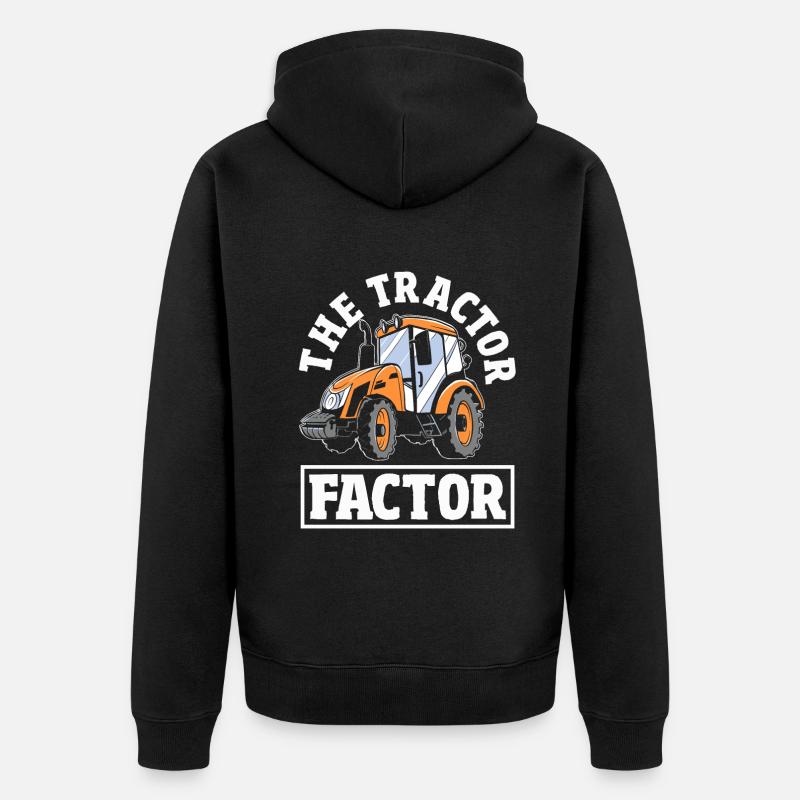 The Tractor Factor - Unisex Premium Bio Zip Hoodie - Schwarz