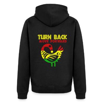 Symbole Sankofa Adinkra Ghana Noir - Veste à capuche bio Premium Unisexe - noir - Dos - Nico (187cm)