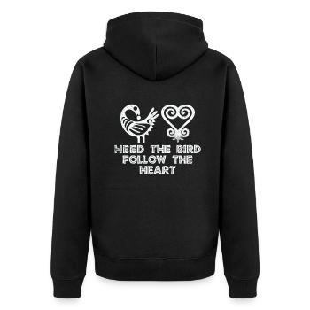 Symbole Sankofa Adinkra Ghana Noir - Veste à capuche bio Premium Unisexe - noir - Dos - Nico (187cm)