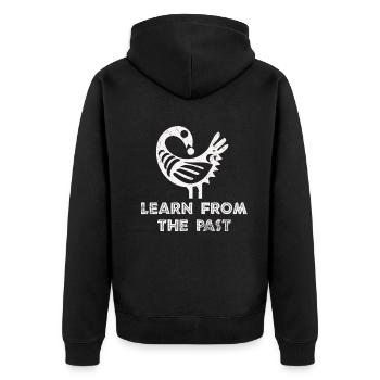 Symbole Sankofa Adinkra Ghana Noir - Veste à capuche bio Premium Unisexe - noir - Dos - Nico (187cm)