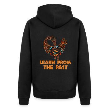 Symbole Sankofa Adinkra Ghana Noir - Veste à capuche bio Premium Unisexe - noir - Dos - Nico (187cm)