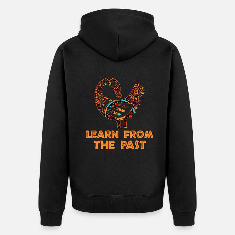 Symbole Sankofa Adinkra Ghana Noir - Veste à capuche bio Premium Unisexe - noir