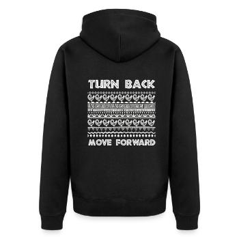Symbole Sankofa Adinkra Ghana Noir - Veste à capuche bio Premium Unisexe - noir - Dos - Nico (187cm)
